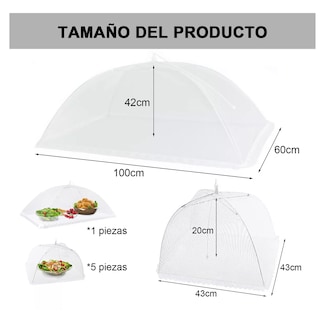 Foto 2 | Malla Cubre Alimento Plegable Food Protection Cover 6 Pcs Blanco