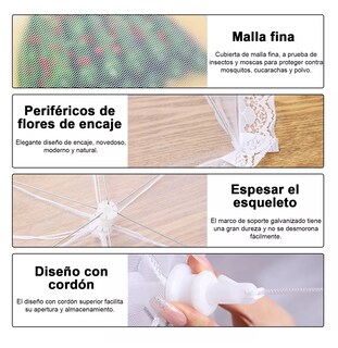 Foto 3 | Malla Cubre Alimento Plegable Food Protection Cover 6 Pcs Blanco