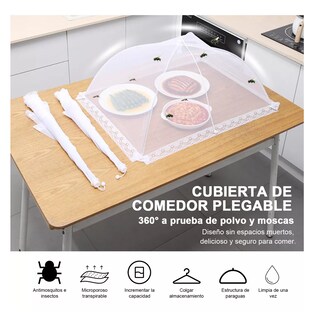 Foto 4 | Malla Cubre Alimento Plegable Food Protection Cover 6 Pcs Blanco