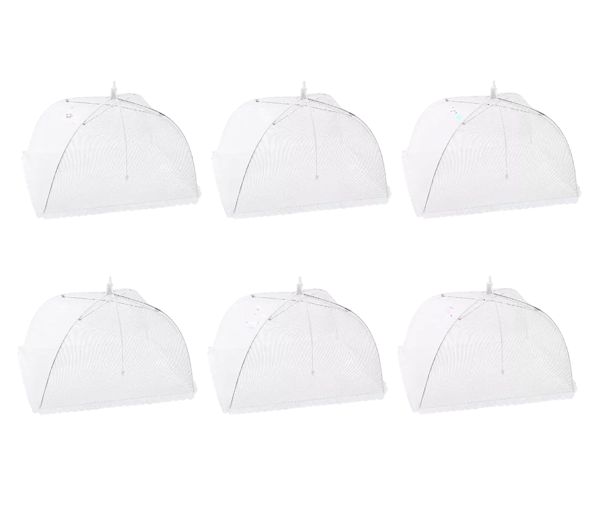 Foto 2 pulgar | Malla Cubre Alimento Plegable Food Protection Cover 6 Pcs Blanco