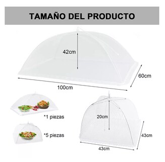 Foto 2 | Malla Cubre Alimento Plegable Food Protection Cover 6 Pcs Blanco