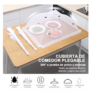 Foto 4 | Malla Cubre Alimento Plegable Food Protection Cover 6 Pcs Blanco