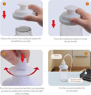 Foto 6 | Kits De Tarros De Boca Ancha Con Manguera Accesoria Para Sellado Al Vacío Foodsaver - Venta Internacional.