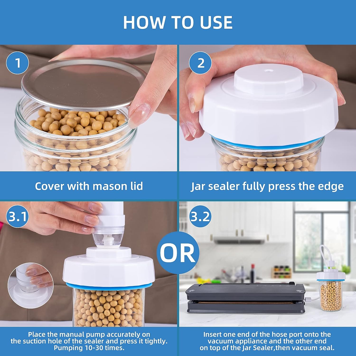 Foto 6 pulgar | Sellador De Tarros Foodsaver Al Vacío Con Abretapas Y Bomba - Venta Internacional.