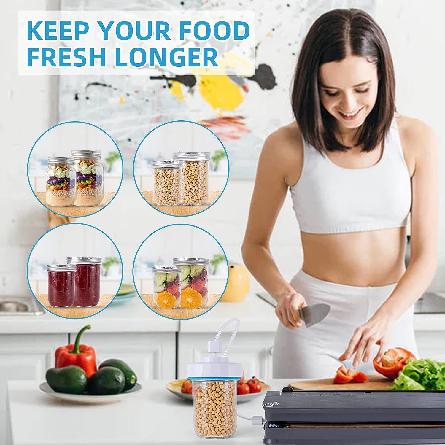 Foto 7 | Sellador De Tarros Foodsaver Al Vacío Con Abretapas Y Bomba - Venta Internacional.