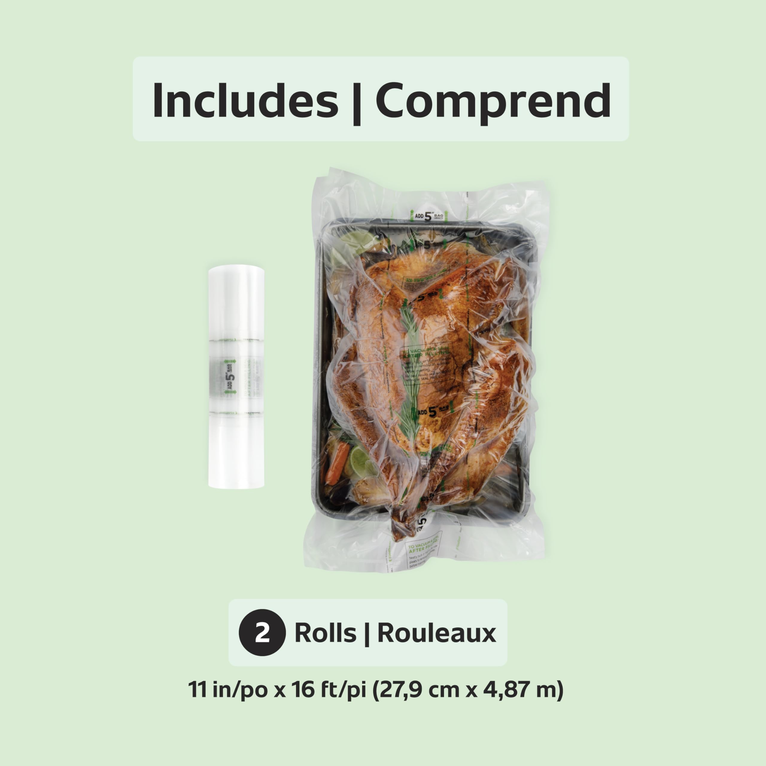 Foto 7 pulgar | Bolsas Selladoras Al Vacío Foodsaver Para Artículos Extra Grandes De 2 X 28 Cm X 5 M - Venta Internacional.