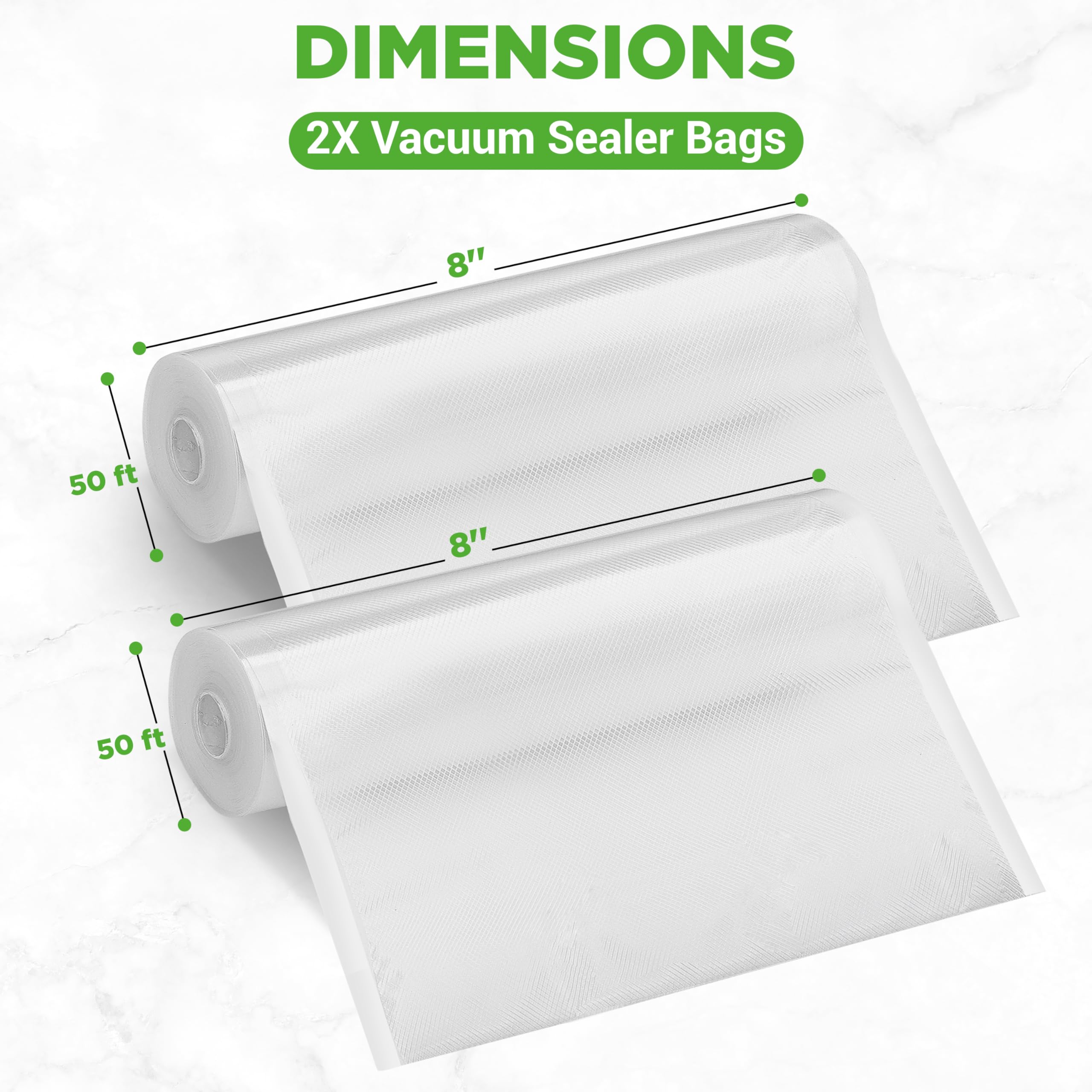 Foto 4 pulgar | Bolsas Selladoras Al Vacío Nutrichef  Rollos De 8 X 50 Cm  2 Unidades  Sin Bpa - Venta Internacional.