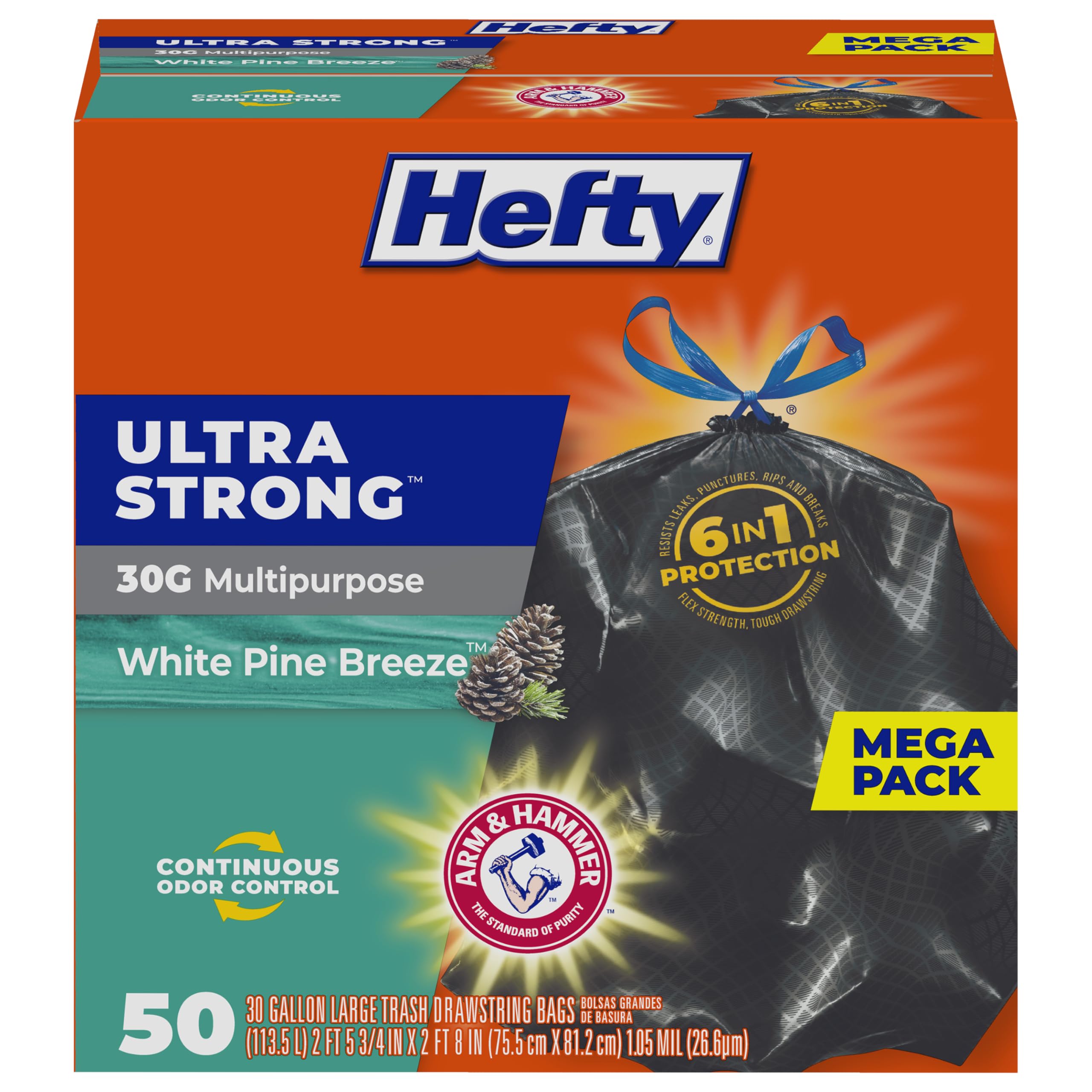 Foto 2 pulgar | Bolsas De Basura Hefty Ultra Strong  30 Galones  50 Bolsas  Negras - Venta Internacional.