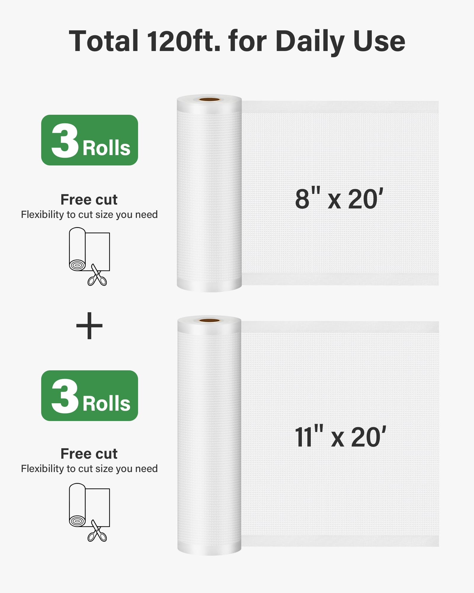 Foto 3 pulgar | Bolsas Selladoras Al Vacío Kootek Para Almacenamiento De Alimentos  6 Rollos De 8 X 20 Pies  11 X 20 Pies - Ven