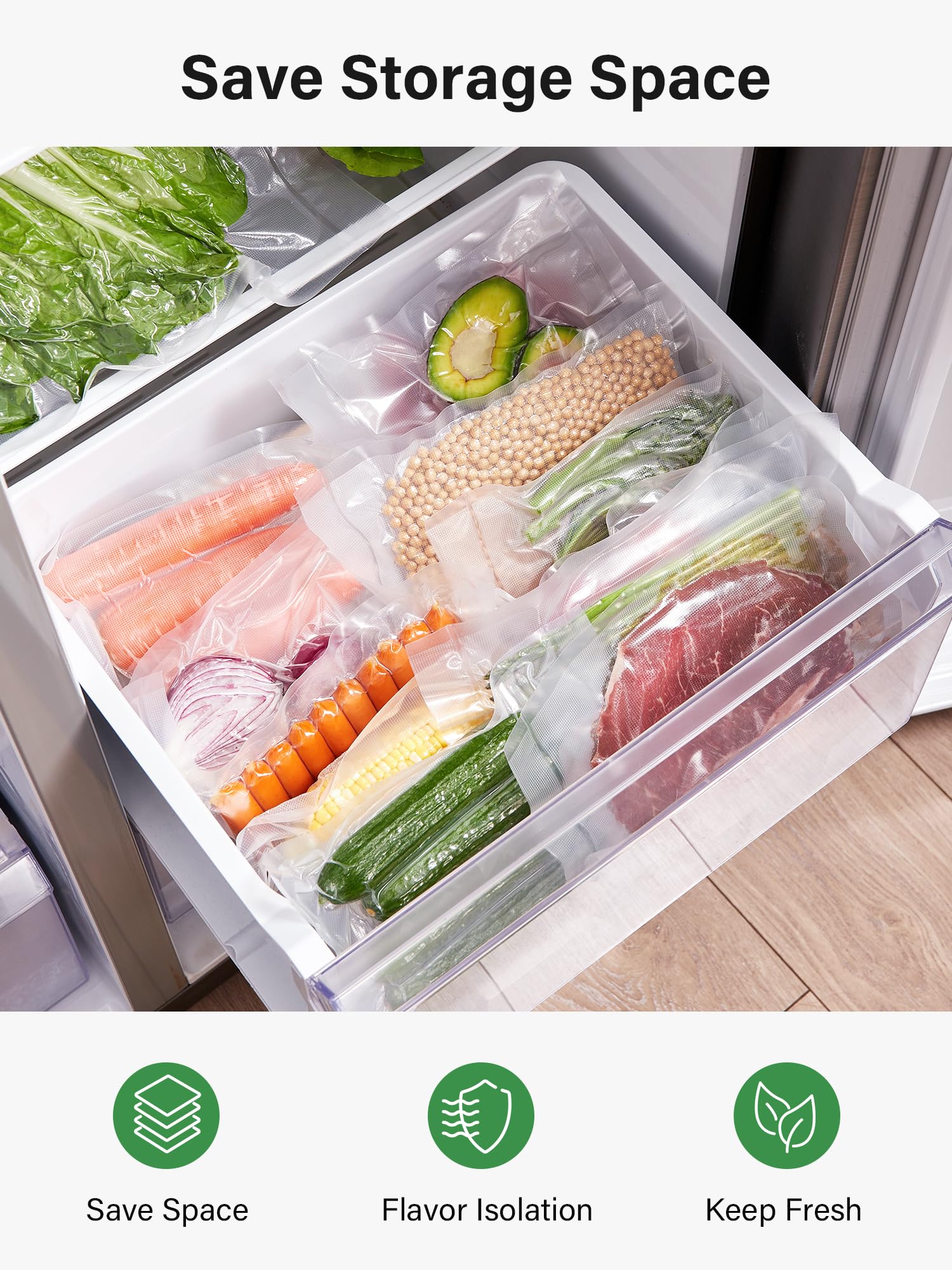 Foto 5 pulgar | Bolsas Selladoras Al Vacío Kootek Para Almacenamiento De Alimentos  6 Rollos De 8 X 20 Pies  11 X 20 Pies - Ven