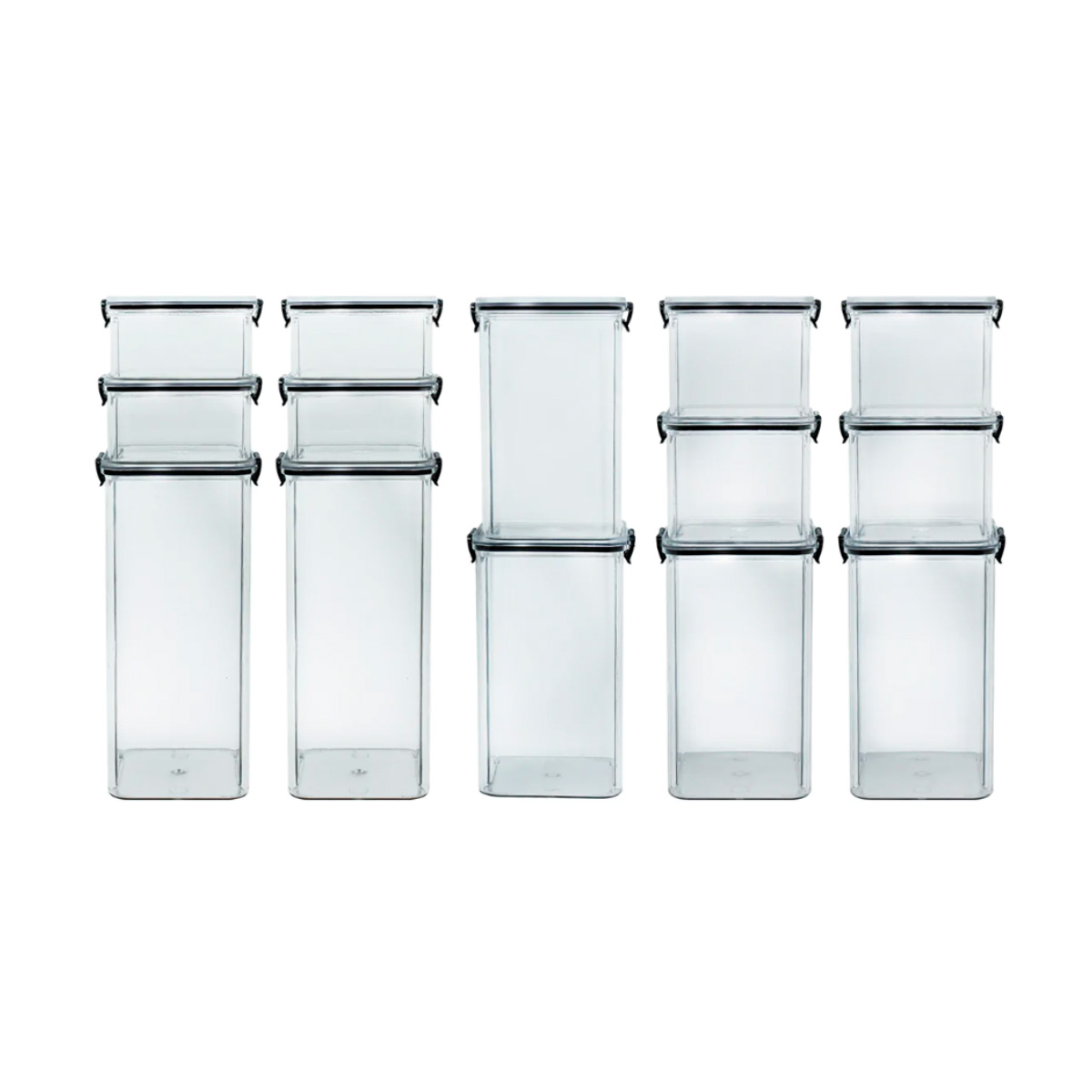 Foto 1 | Set 14 Contenedores Herméticos Para Almacenamiento De Alimentos Cocina Tv Ofertas Transparente Tapa Con Broches De