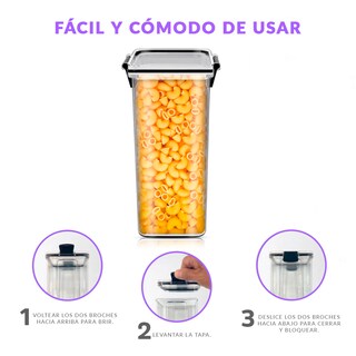 Foto 3 | Set 14 Contenedores Herméticos Para Almacenamiento De Alimentos Cocina Tv Ofertas Transparente Tapa Con Broches De