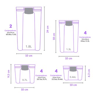 Foto 5 | Set 14 Contenedores Herméticos Para Almacenamiento De Alimentos Cocina Tv Ofertas Transparente Tapa Con Broches De