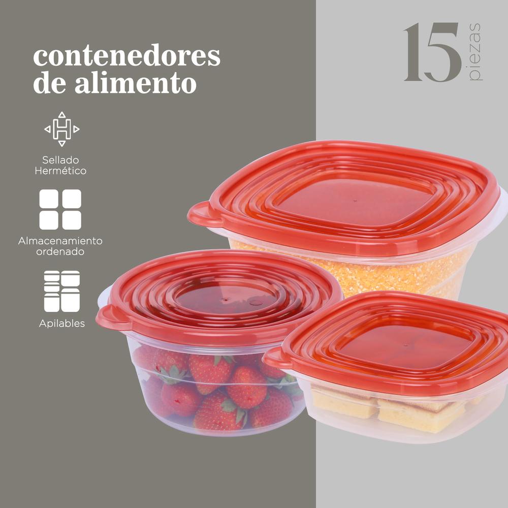 Foto 4 pulgar | Juego de Contenedores Colorhome de Plástico 15 Piezas