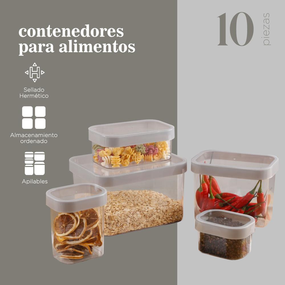 Foto 4 pulgar | Contenedores Herméticos ColorHome de Plástico 10 Piezas