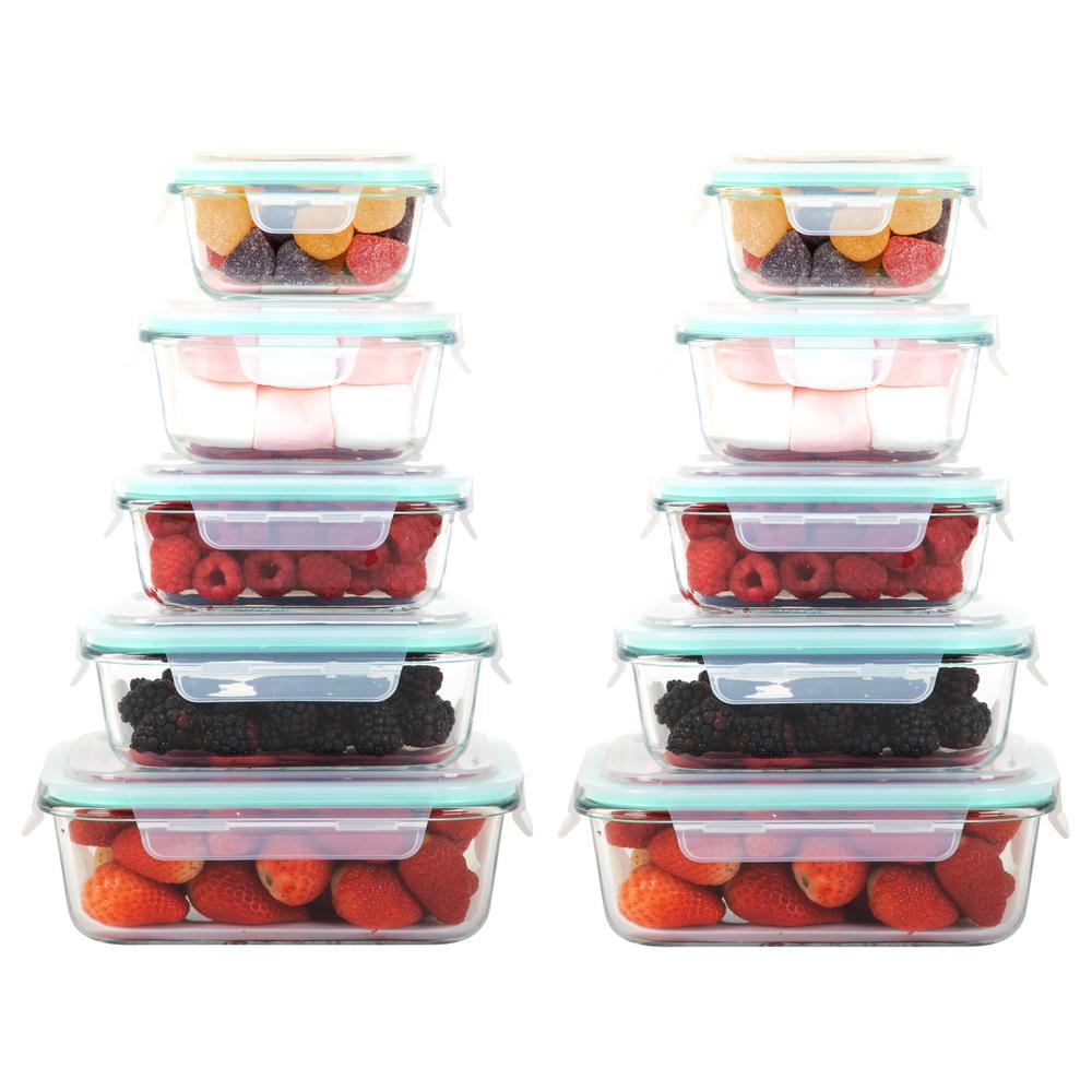 Juego de Contenedores de Vidrio ColorHome 10 Piezas