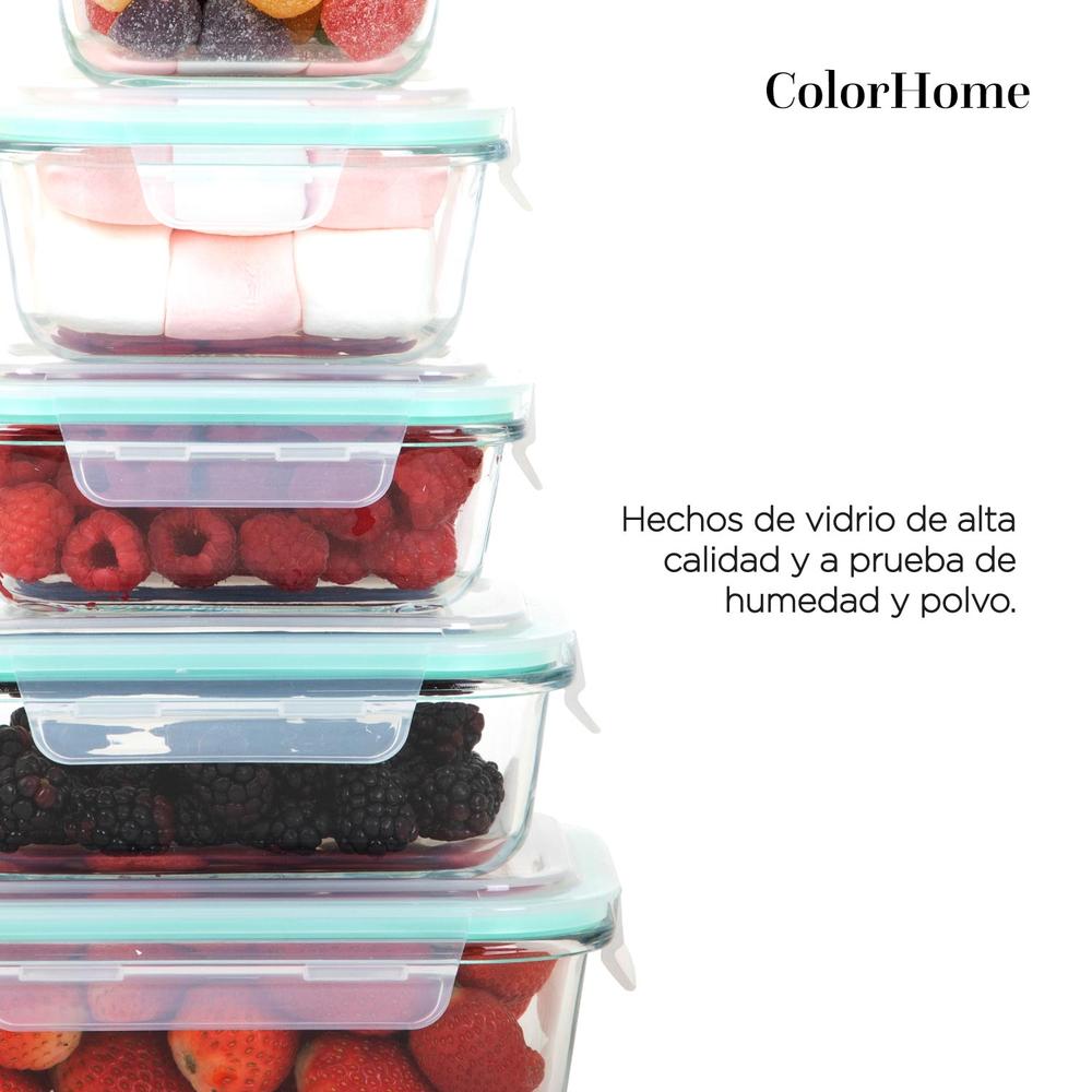Foto 6 pulgar | Juego de Contenedores de Vidrio ColorHome 10 Piezas