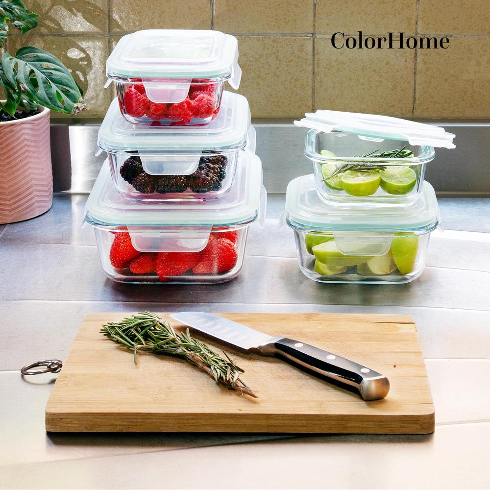 Foto 7 | Juego de Contenedores de Vidrio ColorHome 10 Piezas