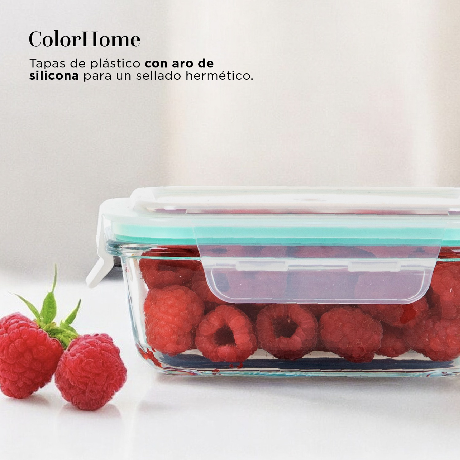 Foto 7 | Juego de Contenedores Herméticos de Vidrio ColorHome 5 Piezas