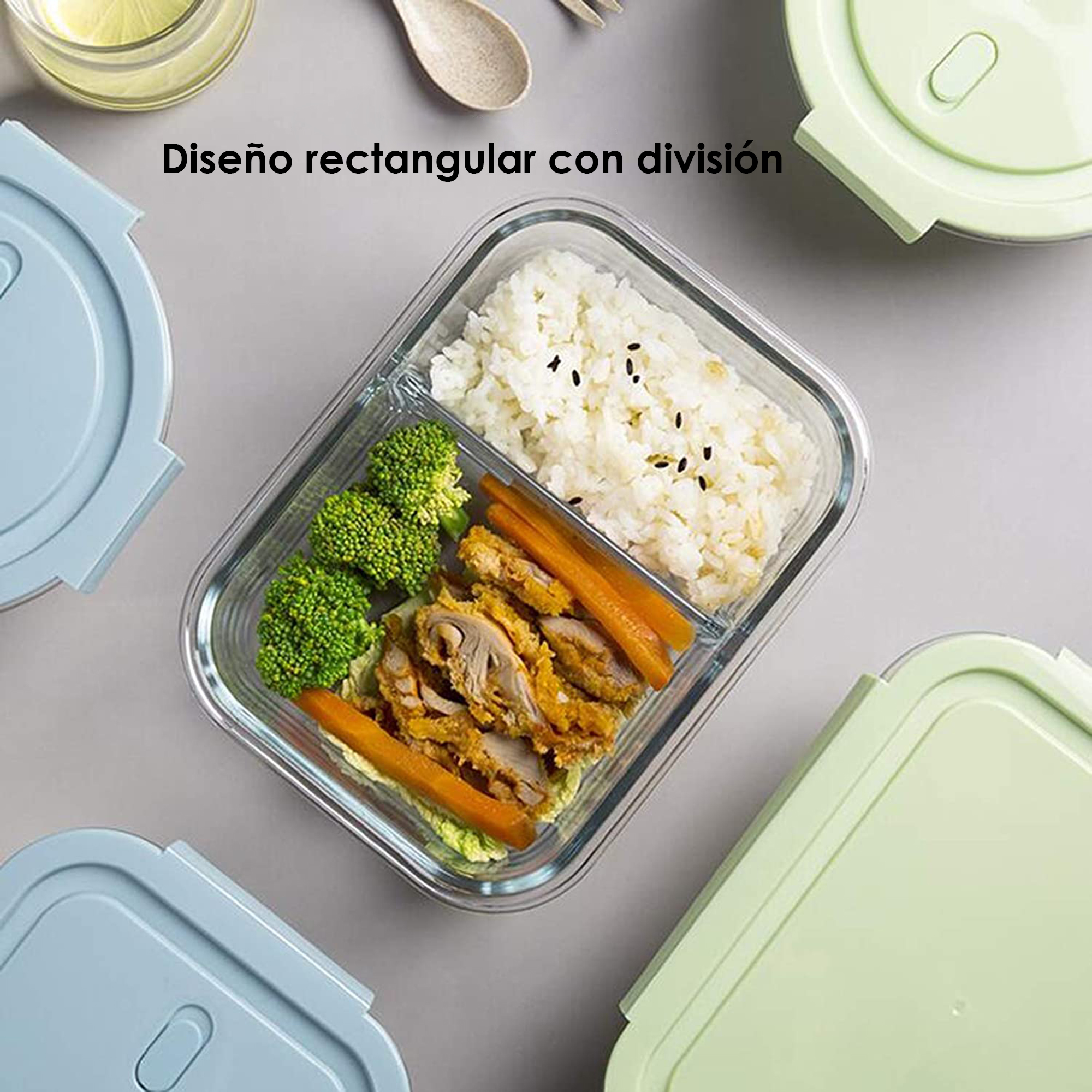 Foto 8 pulgar | Refractario Rectangular Aquila KN04 color Celeste de Cristal 650 ML