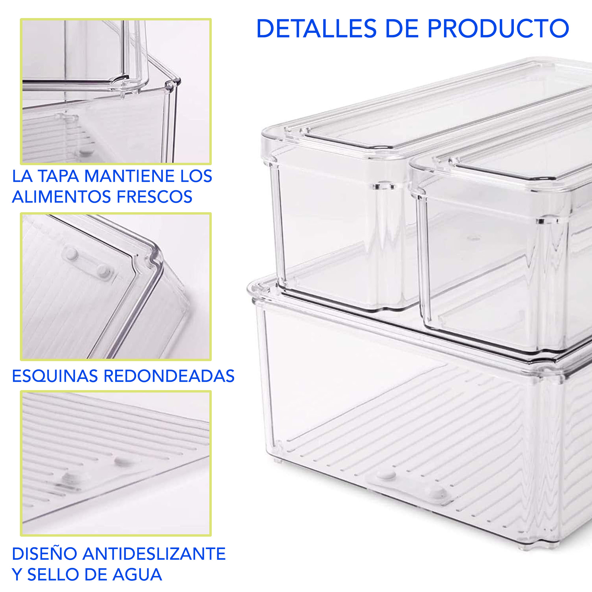 Foto 4 pulgar | 12 Organizadores Brandtrendy 7502287469905 Transparentes para Almacenamiento de Alimentos con Tapa