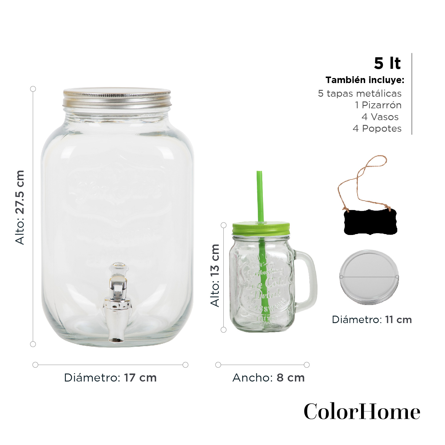 Foto 5 pulgar | Dispensador de Bebidas Colorhome 5 L