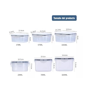 Foto 3 | Contenedores Herméticos para Almacenar Alimentos 12 Unidades