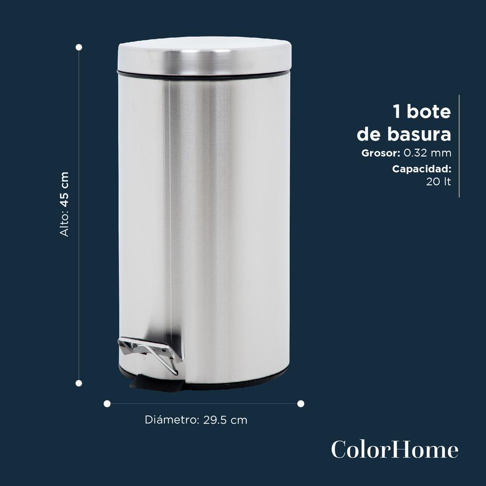 Foto 4 | Bote de Basura ColorHome de Acero Inoxidable de 20 L