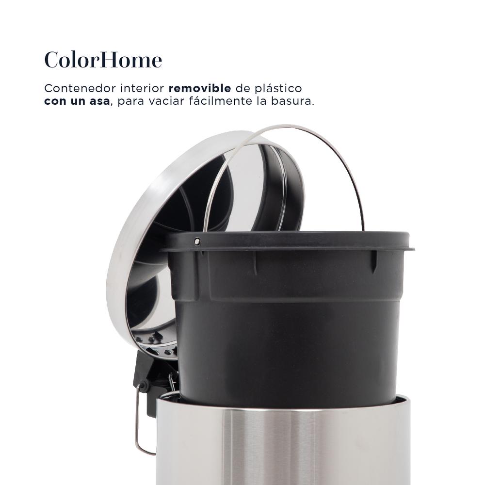 Foto 5 | Bote de Basura ColorHome de Acero Inoxidable de 20 L