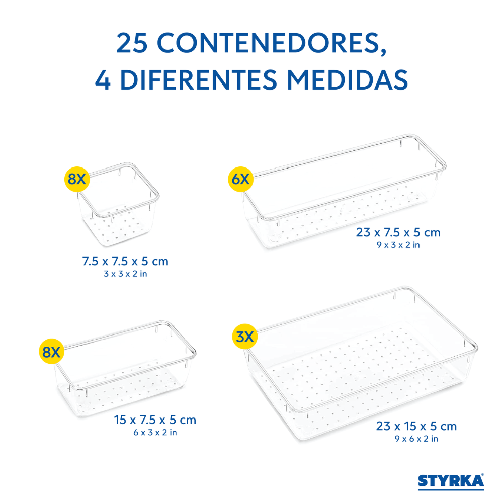 Foto 5 pulgar | Juego De Contenedores De Plástico 25 Piezas Styrka