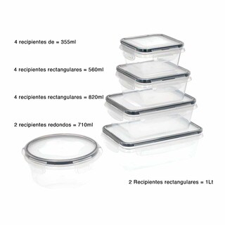 Foto 3 | Contenedores Herméticos Brandtrendy Transparentes para Alimentos 32 Recipientes