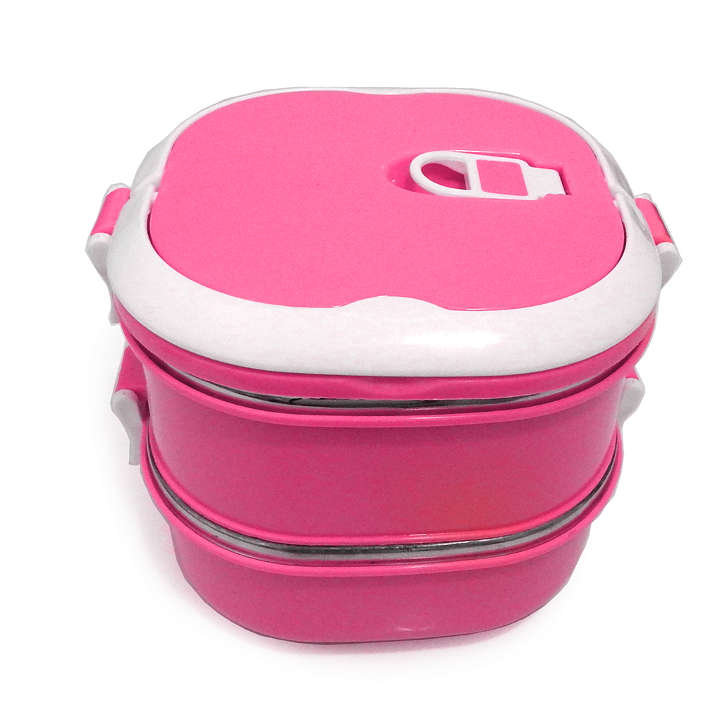 Foto 1 | Recipiente Para Comida 2 Niveles Cuadrado Rosa