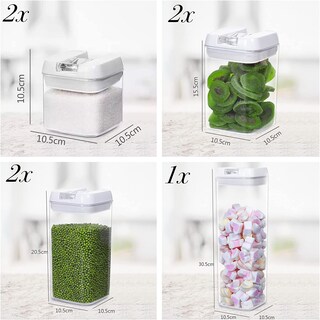 Foto 5 | Kit Contenedores Herméticos Brandtrendy 7 Contenedores De Plástico + 12 De Vidrio Transparentes Para Almacenar Aliment