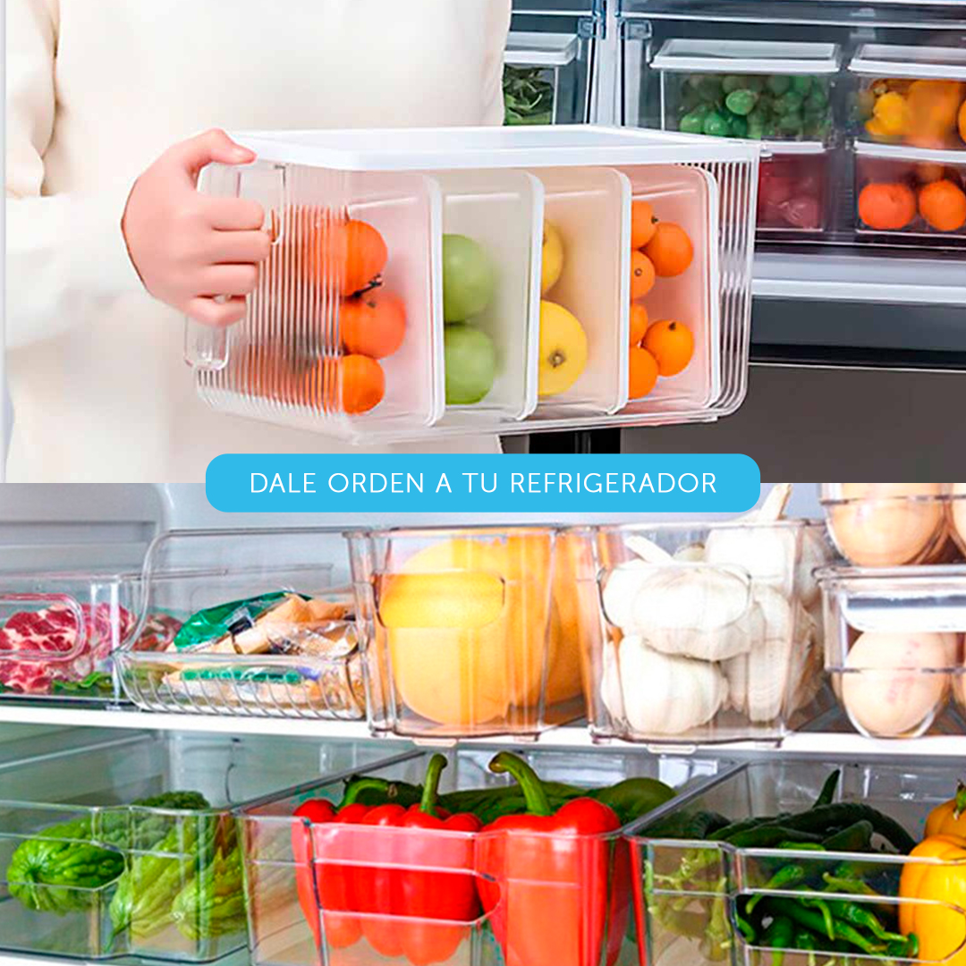 Foto 5 pulgar | Kit Organizador De Refrigerador Brandtrendy: 5 En 1 + 8 Contenedores Sin Tapa. Transparente Para Almacenar Alimentos