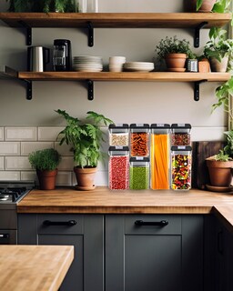 Foto 3 | Juego De 7 Recipientes Herméticos Para Alimentos 3 Tamaños Con Tapa Negra Bluelander