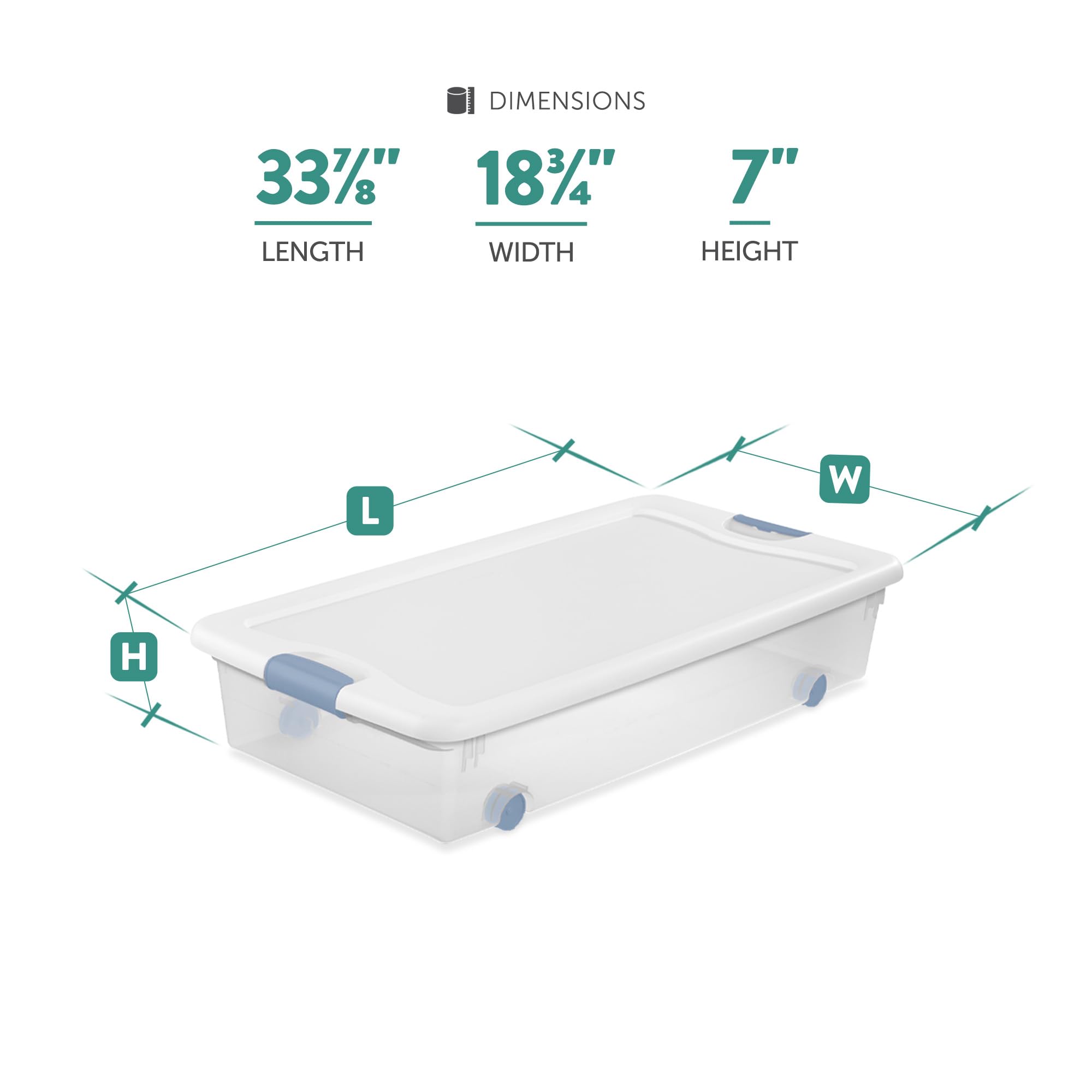 Foto 3 pulgar | Caja De Almacenamiento Sterilite De 56 Cuartos De Galón Con Cierre Con Ruedas, Paquete De 4 - Venta Internacional.