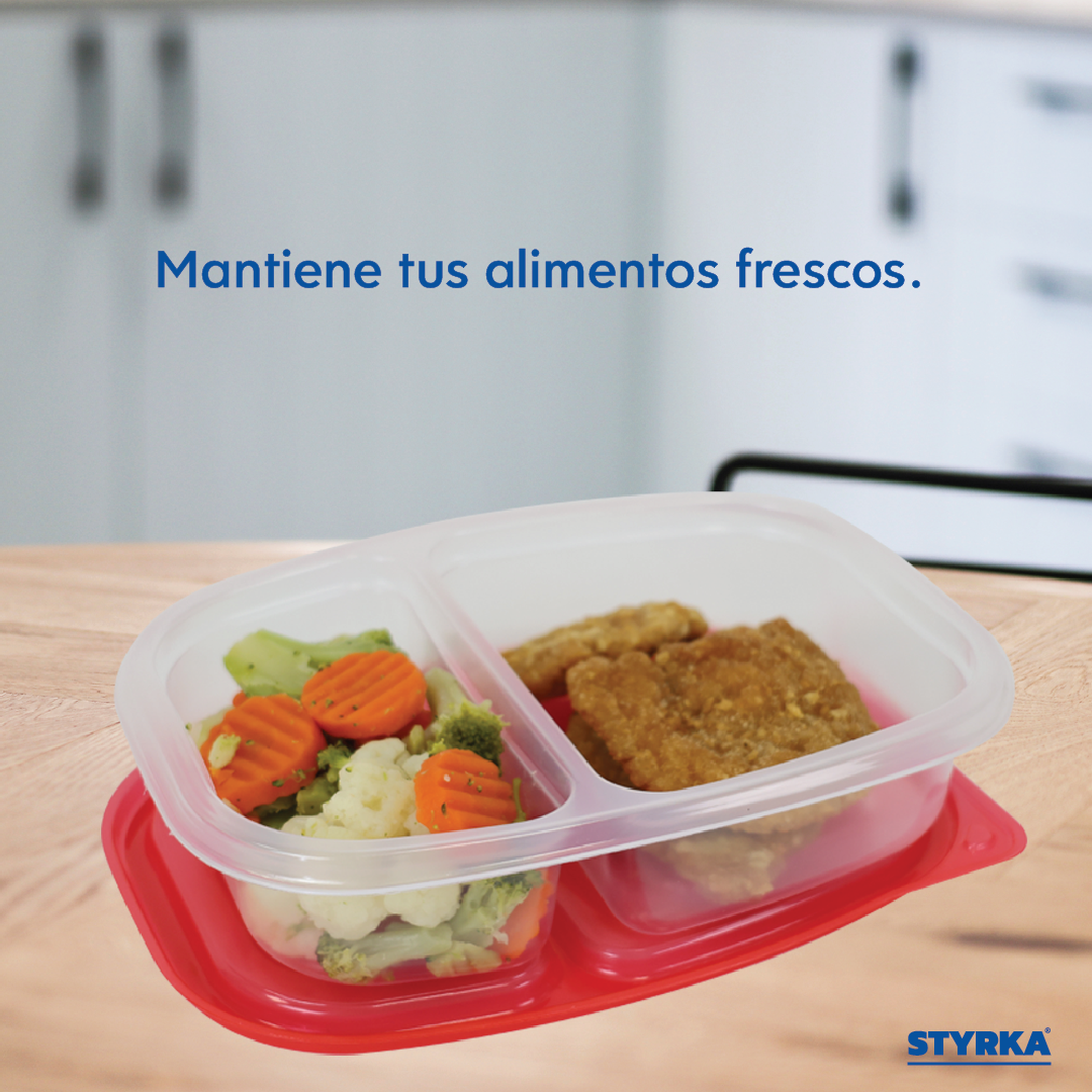 Foto 4 pulgar | Set 10 Topper De Plástico Rectangular Para Lunch 2 Divisiones Styrka  20 Piezas Con Tapa