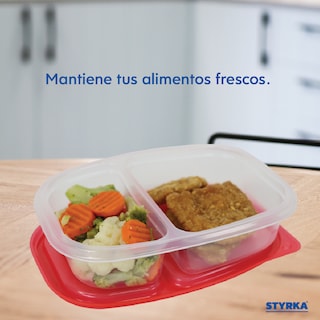 Foto 3 | Set 10 Topper De Plástico Rectangular Para Lunch 2 Divisiones Styrka 20 Piezas Con Tapa