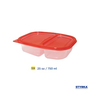 Foto 4 | Set 10 Topper De Plástico Rectangular Para Lunch 2 Divisiones Styrka 20 Piezas Con Tapa