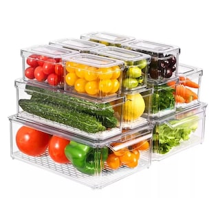 Foto 1 | Organizador Refrigerador Cocina Set 12 Contenedores con Tapa Eo Safe Imports Esi-17607 Transparente