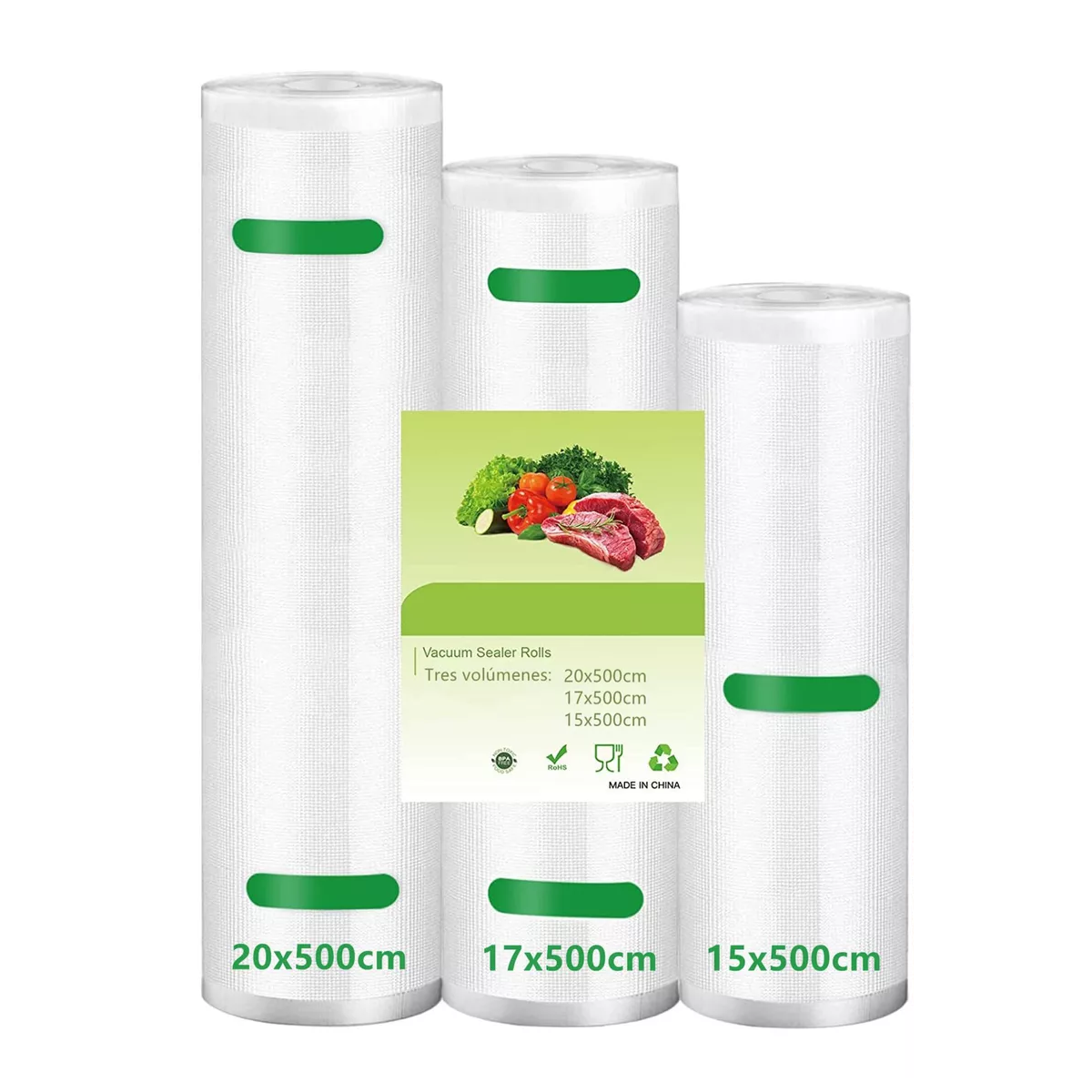 Foto 4 pulgar | Bolsas Para Sellar Alimentos Al Vacío, 3 Rollos Eo Safe Imports Esi-17925 Transparente