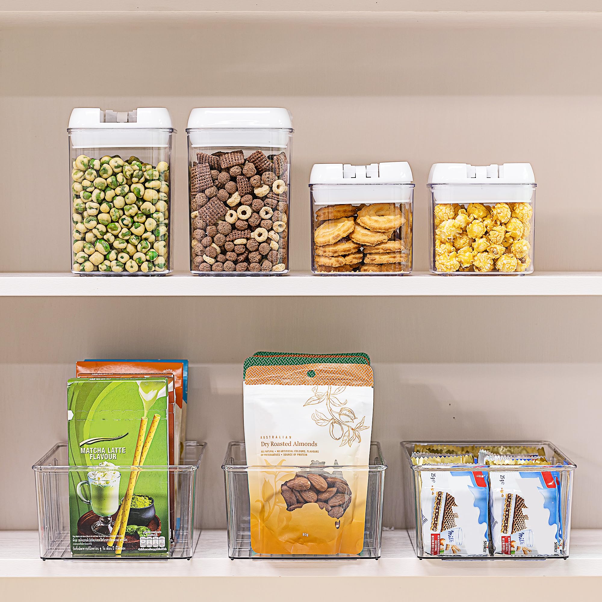 Foto 5 | Cubos Organizadores De Almacenamiento De Alimentos Vtopmart, Paquete De 2, Plástico Transparente - Venta Internacional.