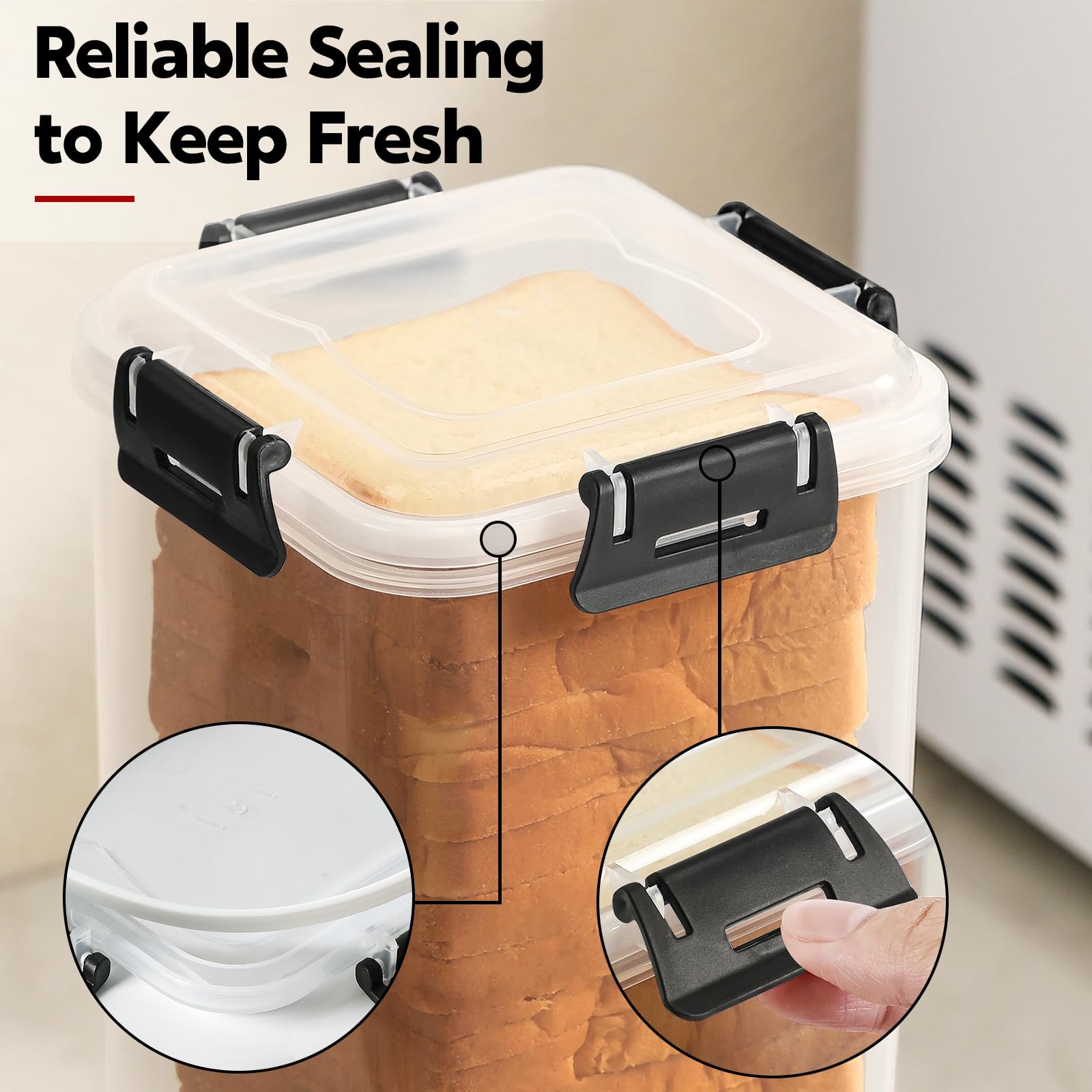 Foto 4 pulgar | Caja Para Pan Aozita Con Tapa Hermética Para Almacenamiento De Pan Fresco, Paquete De 2 - Venta Internacional.