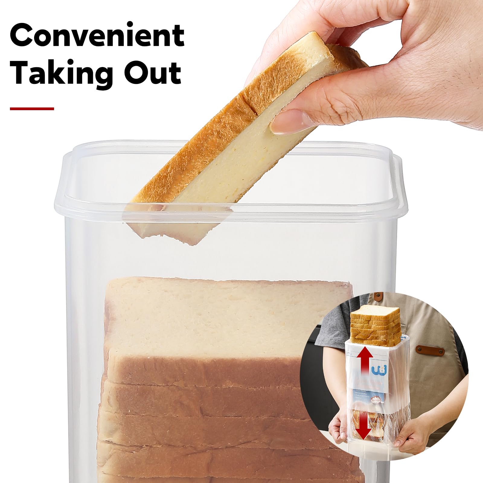 Foto 6 pulgar | Caja Para Pan Aozita Con Tapa Hermética Para Almacenamiento De Pan Fresco, Paquete De 2 - Venta Internacional.