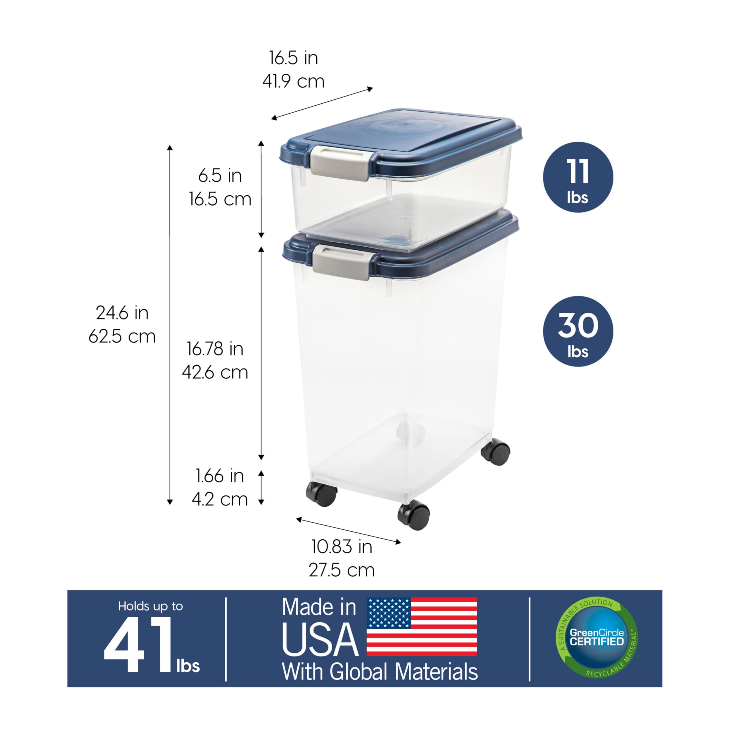 Foto 4 pulgar | Recipiente De Almacenamiento De Comida Para Perros Iris Usa Hermético De 13,6 Kg Y 4,99 Kg - Venta Internacional.