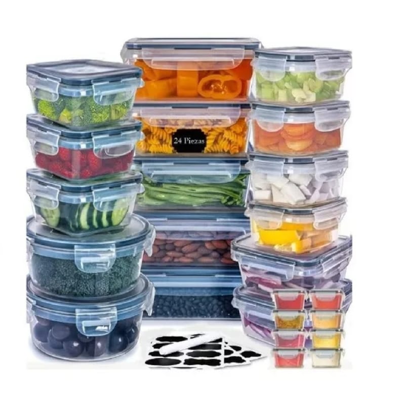 Juego De 24 Recipientes Herméticos Para Almacenamiento De 60 Ml A 1000 Ml - Venta Internacional.