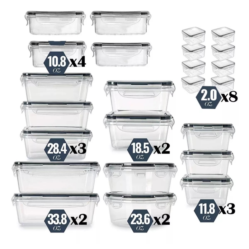 Foto 4 pulgar | Juego De 24 Recipientes Herméticos Para Almacenamiento De 60 Ml A 1000 Ml - Venta Internacional.