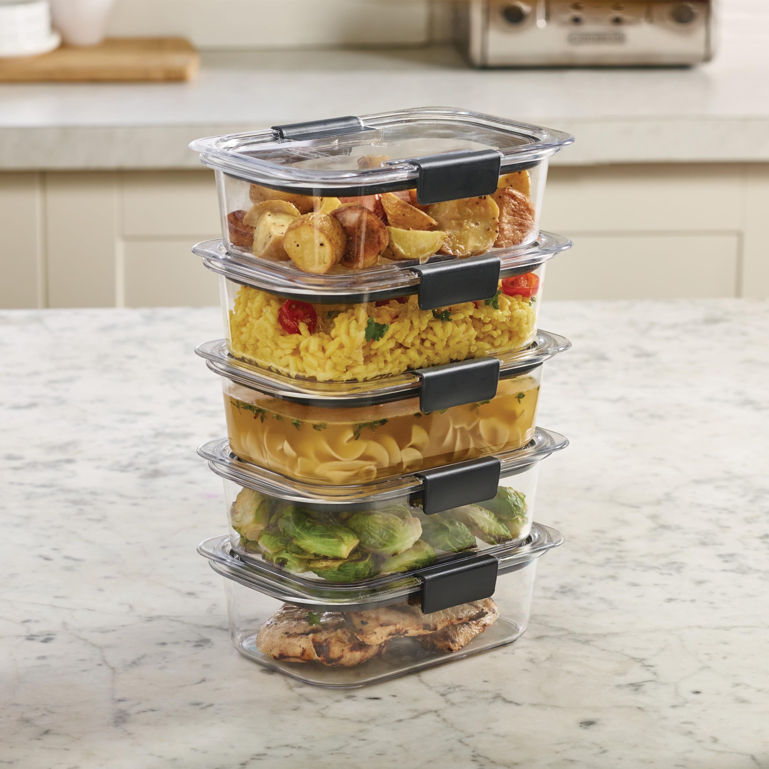 Foto 8 pulgar | Contenedores De Almacenamiento De Alimentos Rubbermaid Brilliance 3.2 L, Juego De 5 - Venta Internacional.