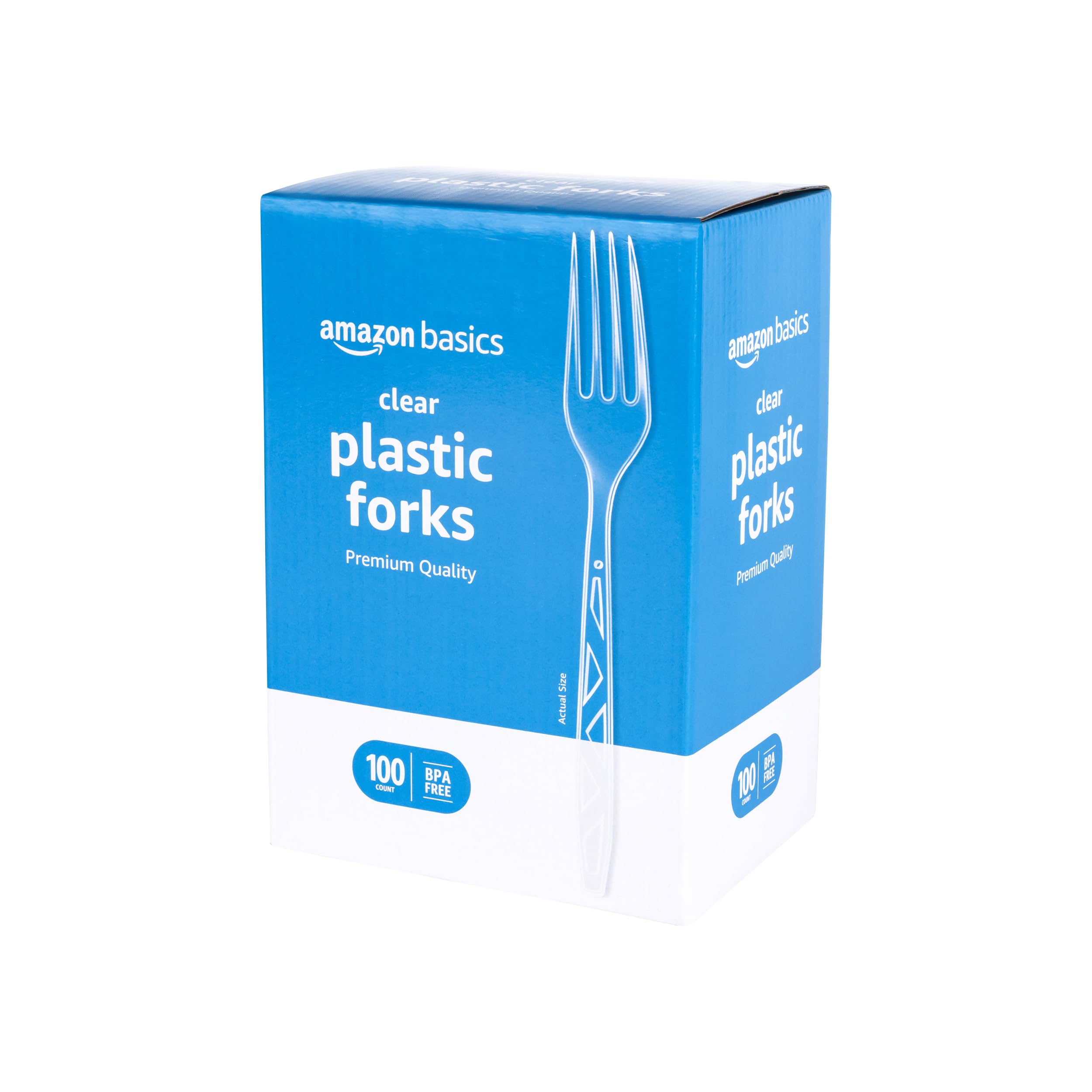 Tenedores Desechables De Plástico Amazon Basics, 100 Unidades - Venta Internacional.