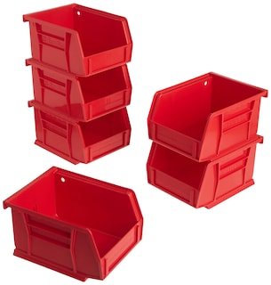 Foto 1 | Contenedores De Almacenamiento Akro-mils 30210 Akrobins De Plástico, 0,14 L, Color Rojo, Paquete De 6 - Venta Inter